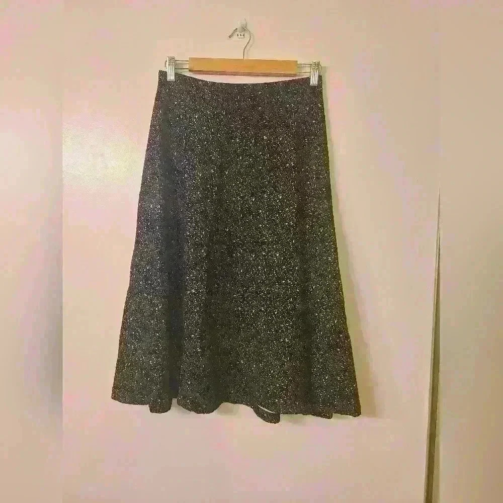 H&M Women’s A-Line Skirt Small – Black & White Speckled